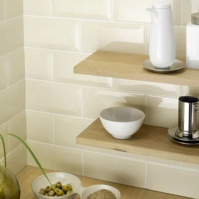 Metro Cream Gloss Wall White Metro Tiles