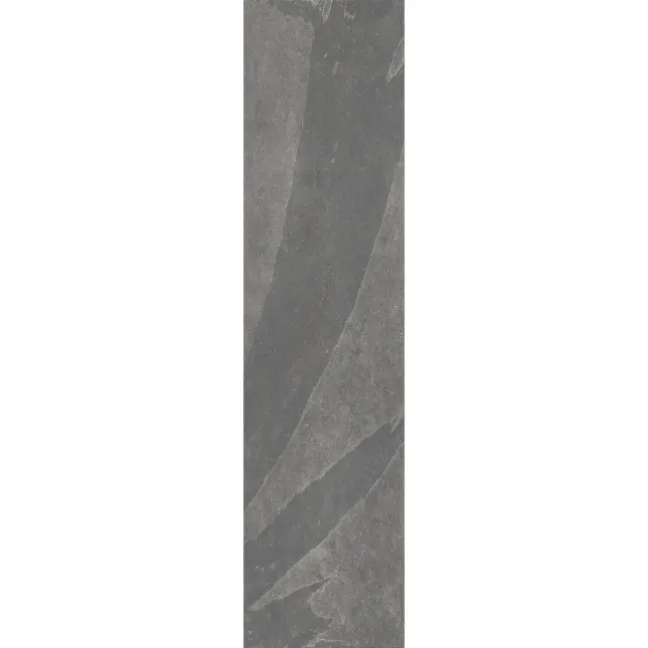 Mustang Light Grey Slate Effect Matt Porcelain Plank Tile 