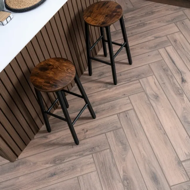 Naturalia Dark Oak Wood Effect Matt Porcelain Floor Tile