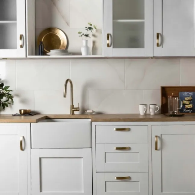 Onix Cristal Ivory Marble Effect Gloss Slim Ceramic Wall Tile