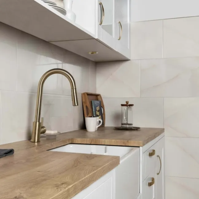 Onix Cristal Ivory Marble Effect Gloss Slim Ceramic Wall Tile