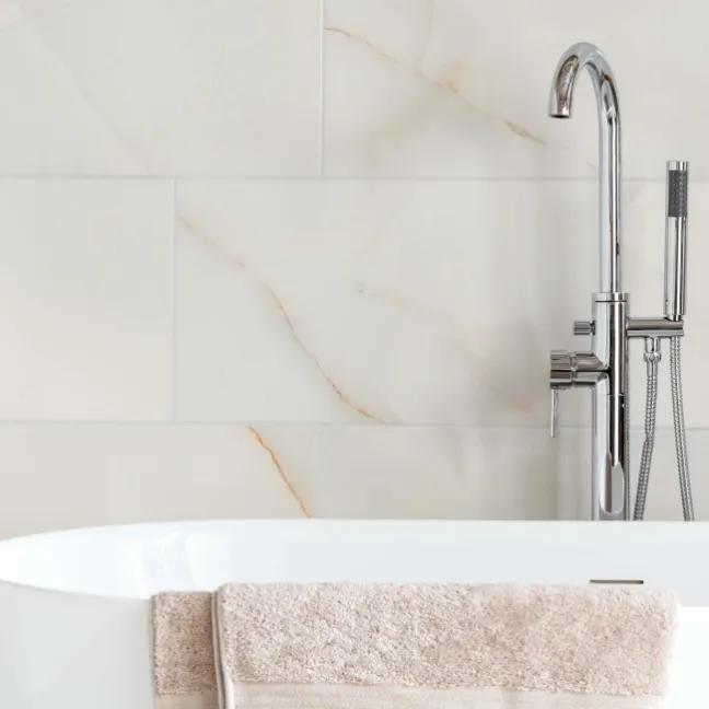 Onix Cristal Ivory Marble Effect Gloss Slim Ceramic Wall Tile
