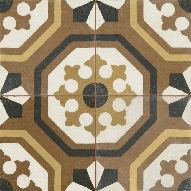 Osborne Marron Victorian Patterned  Matt Ceramic Floor Tile