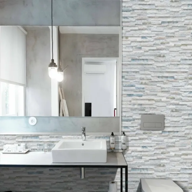 Rio White Split Face Effect Italian Porcelain Wall Tile