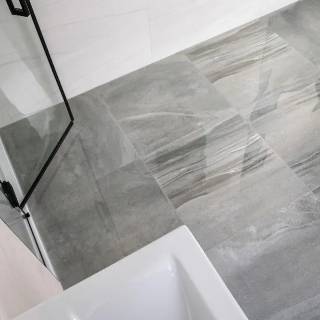 Shades Grey Stone Effect Polished Porcelain Floor Tile