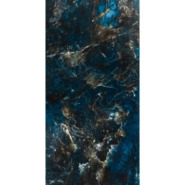Sky Blue Marble Effect Polished Porcelain Wall and Floor Tile