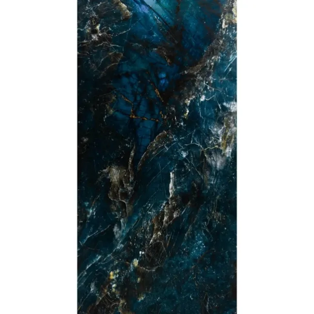 Sky Blue Marble Effect Polished Porcelain Wall and Floor Tile