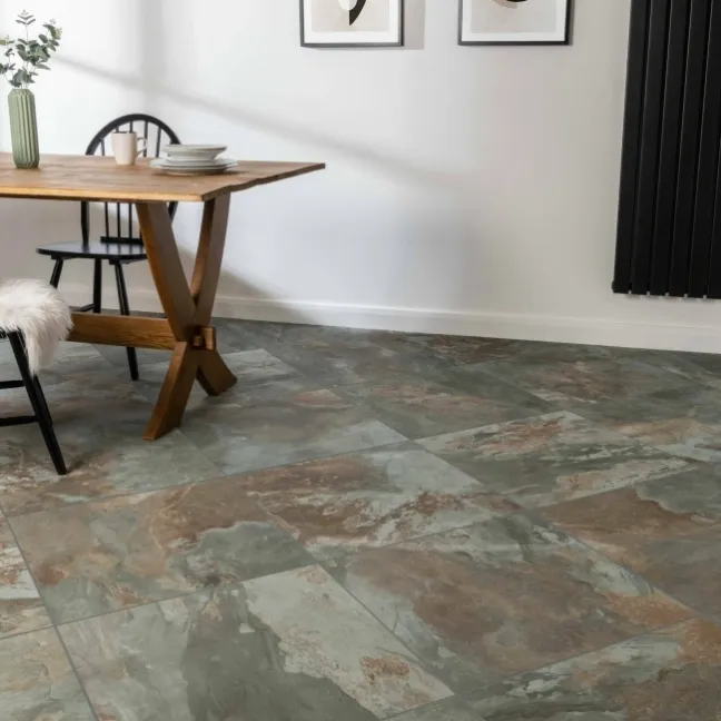 Slate Way Green Matt Porcelain Floor Tile