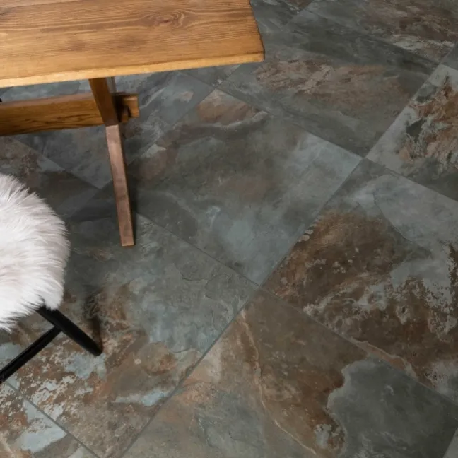 Slate Way Green Matt Porcelain Floor Tile