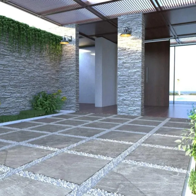 Slatestone Grey Matt Porcelain Outdoor Slab Tile