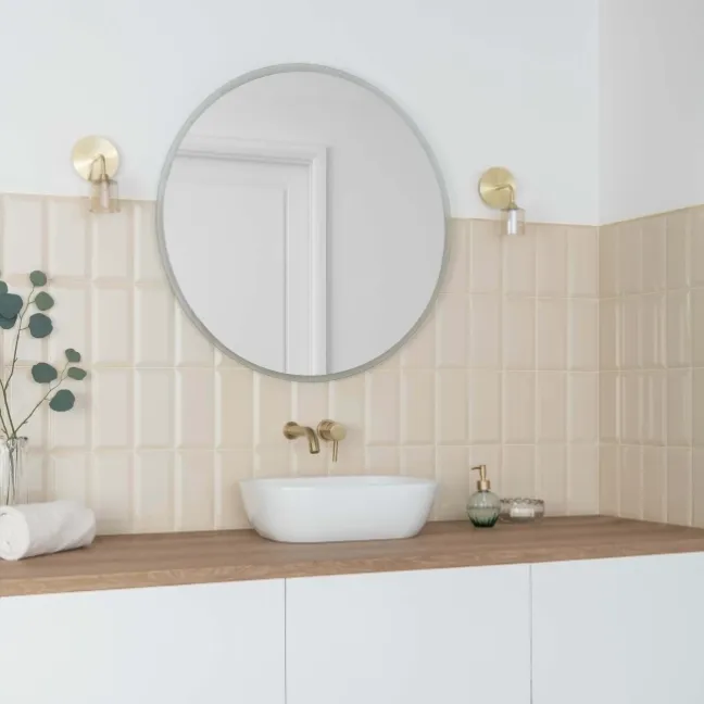 Subway Bevelled Cream Gloss Ceramic Wall Tiles