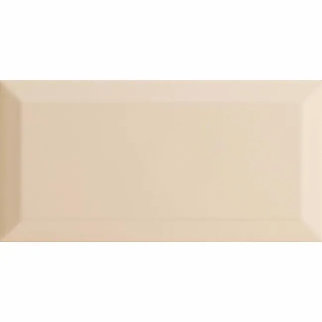Subway Bevelled Cream Gloss Ceramic Wall Tiles