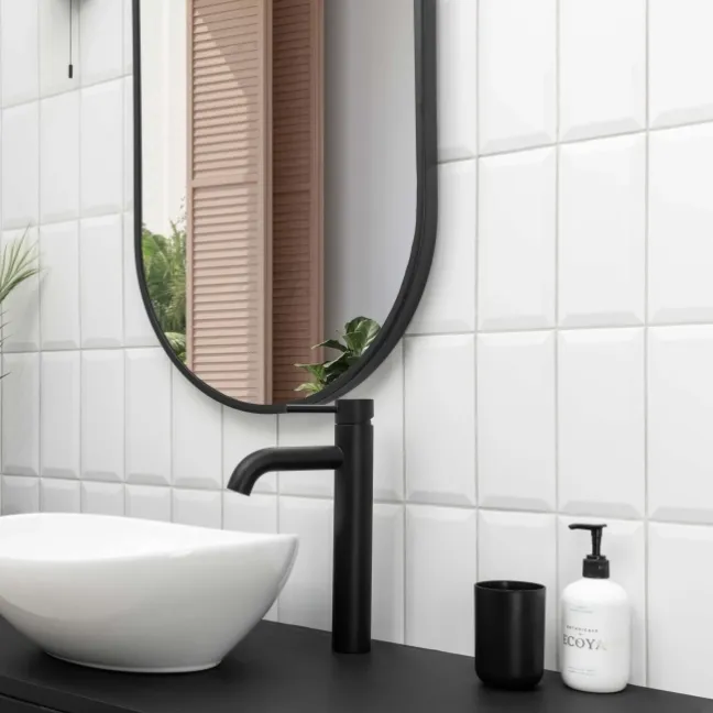 Subway Bevelled White Matt Ceramic Wall Tiles
