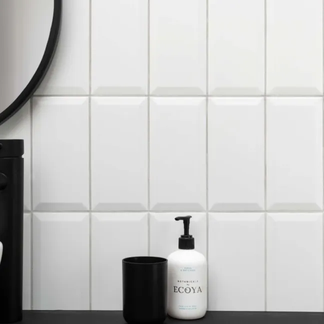 Subway Bevelled White Matt Ceramic Wall Tiles