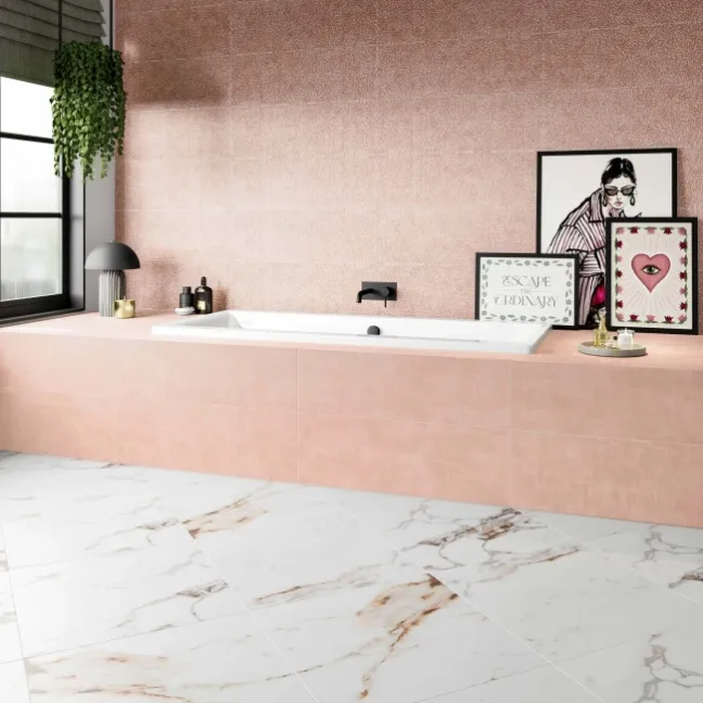 Tapiz Floral Decor Pink Matt Ceramic Wall Tile