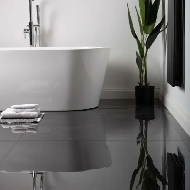 The Room Black Italian Polished Porcelain Wall and Floor Tiles