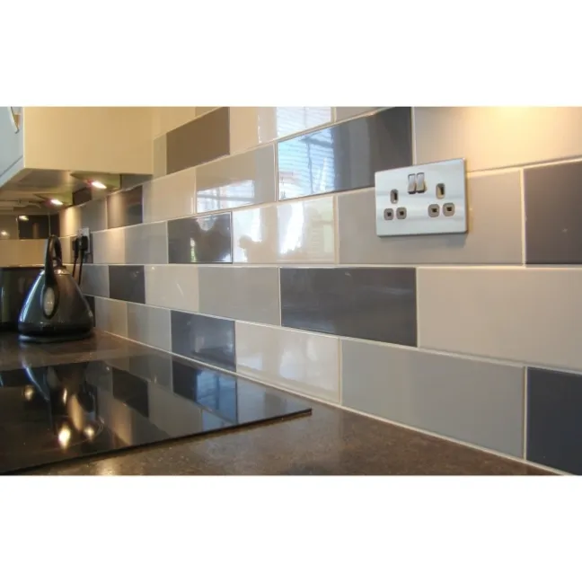 Linear Dark Grey Gloss Wall Tiles