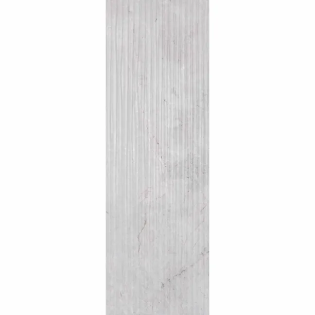 Tuscan Light Grey Embossed Decor Stone Effect Matt Ceramic Wall Tile