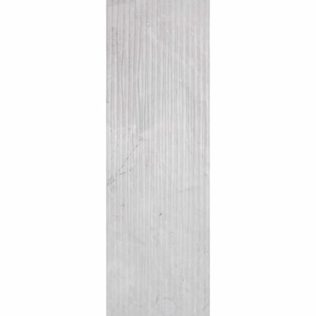 Tuscan Light Grey Embossed Decor Stone Effect Matt Ceramic Wall Tile