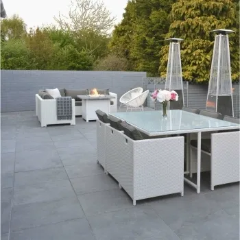 Surface Outdoor Mid Grey Porcelain Slab 600x600 Patio Roomset