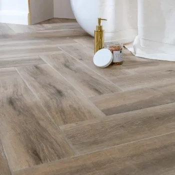 Baron Dark Oak Wood Effect Matt Porcelain Floor Tile