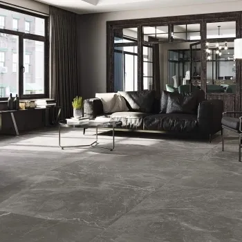 Bayona Grey Floor Tile 1200x1200 Living Room Roomset