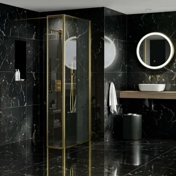 Black Rose Marble Effect Polished Porcelain Tile