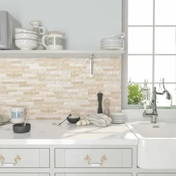 Brickstone Beige Matt Split Face Effect Porcelain Wall Tile
