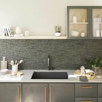 Brickstone Black Matt Split Face Effect Porcelain Wall Tile