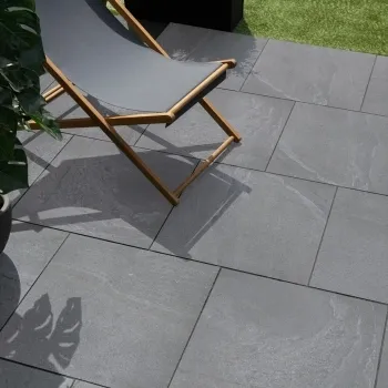 British Grey Stone Effect Matt Porcelain Outdoor Slab Tile