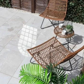 Castleford White Slate Effect Outdoor Slab