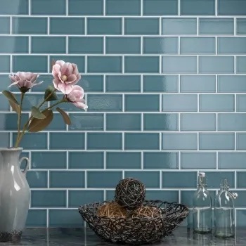 Crackle Glaze Park Greenwich Subway Blue Wall Metro Tiles