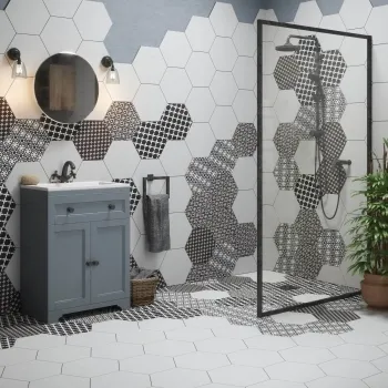 Apollo Grazia Hexagon Decor Wall And Floor Tiles 285x330 Bathroom Roomset