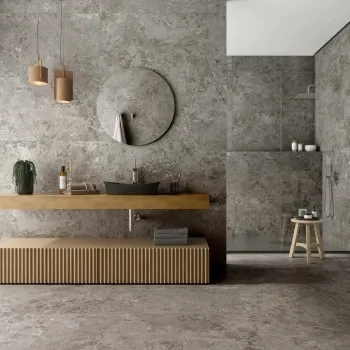 Roca Marais Dark Grey Marble Effect Matt Large Porcelain Tile