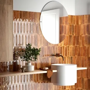 Luma Burnt Red Gloss Decor Ceramic Wall Tile