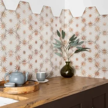 Lylia Terracotta Decor Hexagon Matt Wall and Floor Tile