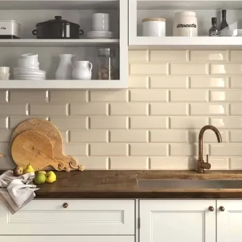Metro Cream Wall Tiles 100x300 Roomset