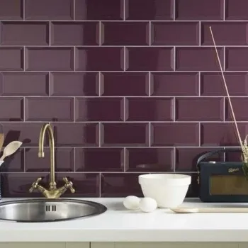 Metro Plum Wall Tiles Kitchen Roomset