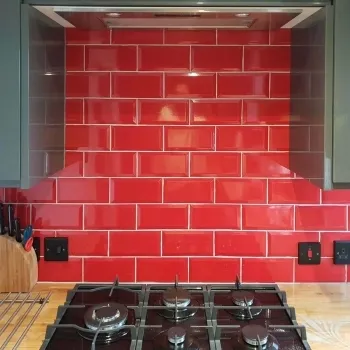 Metro Red Wall Tiles Kitchen Roomset