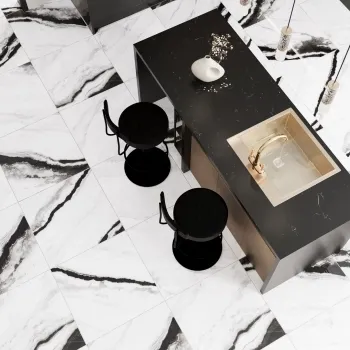 Panda White Marble Effect Polished Porcelain Floor Tile