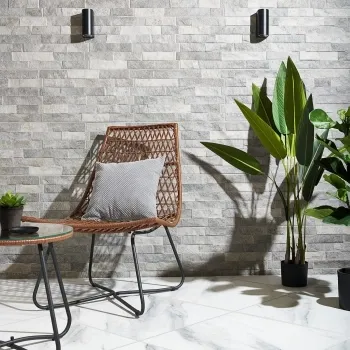 Ribera Grey Slate Effect Wall Tiles 560x310 Outdoor Roomset