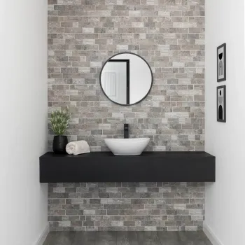 Roma Grey Travertine Effect Italian Porcelain Wall Tile