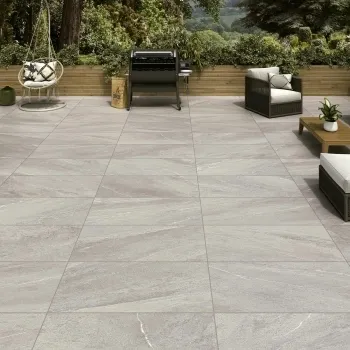 Sakhir Grey Stone Effect Matt Porcelain Large Outdoor Slab Tile