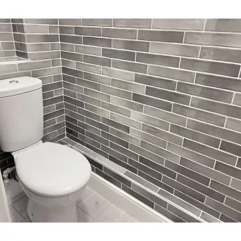 Piacenza Mix Grey Wall Tile 50x250 Bathroom Roomset