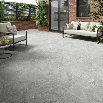Slatestone Grey Matt Porcelain Outdoor Slab Tile