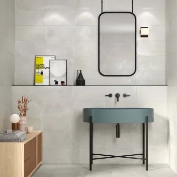 Talent White Wall Tile 250x500 Bathroom Roomset