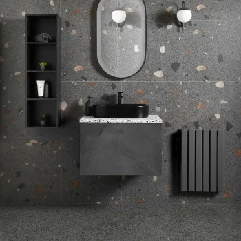 Trend Black Terrazo Multicolour Wall and Floor Tile Kitchen Roomset