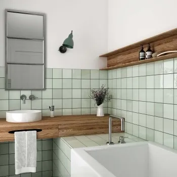 Village Mint Wall Tiles 132x132 Bathroom Roomset