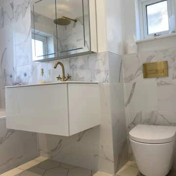 Place White Marble Effect Wall Tile