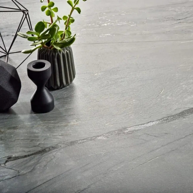 Roca Platinum Grey Stone Effect Porcelain Wall and Floor Tile 